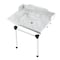 Kingston Brass 30 Carrara Marble Console Sink with Acrylic Legs, Marble WhiteMatte Black LMS3030MASQ0 - alternate 1
